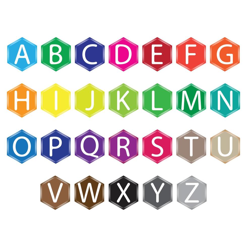 conjunto de ícones do alfabeto, aplicativos com conjunto de letras, vetor de fonte abstrata moderna e alfabeto