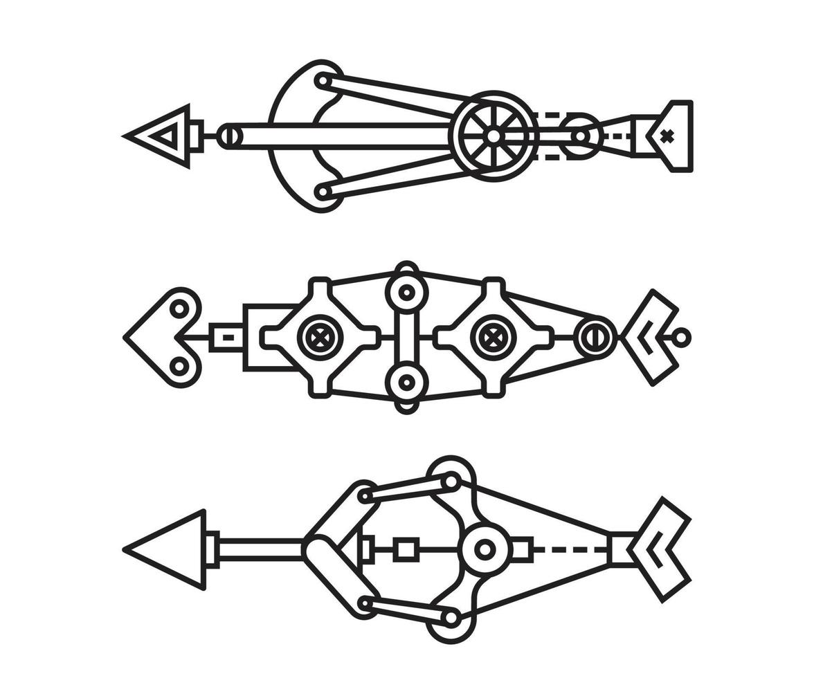 setas definir ilustração vetorial de estilo steampunk vetor