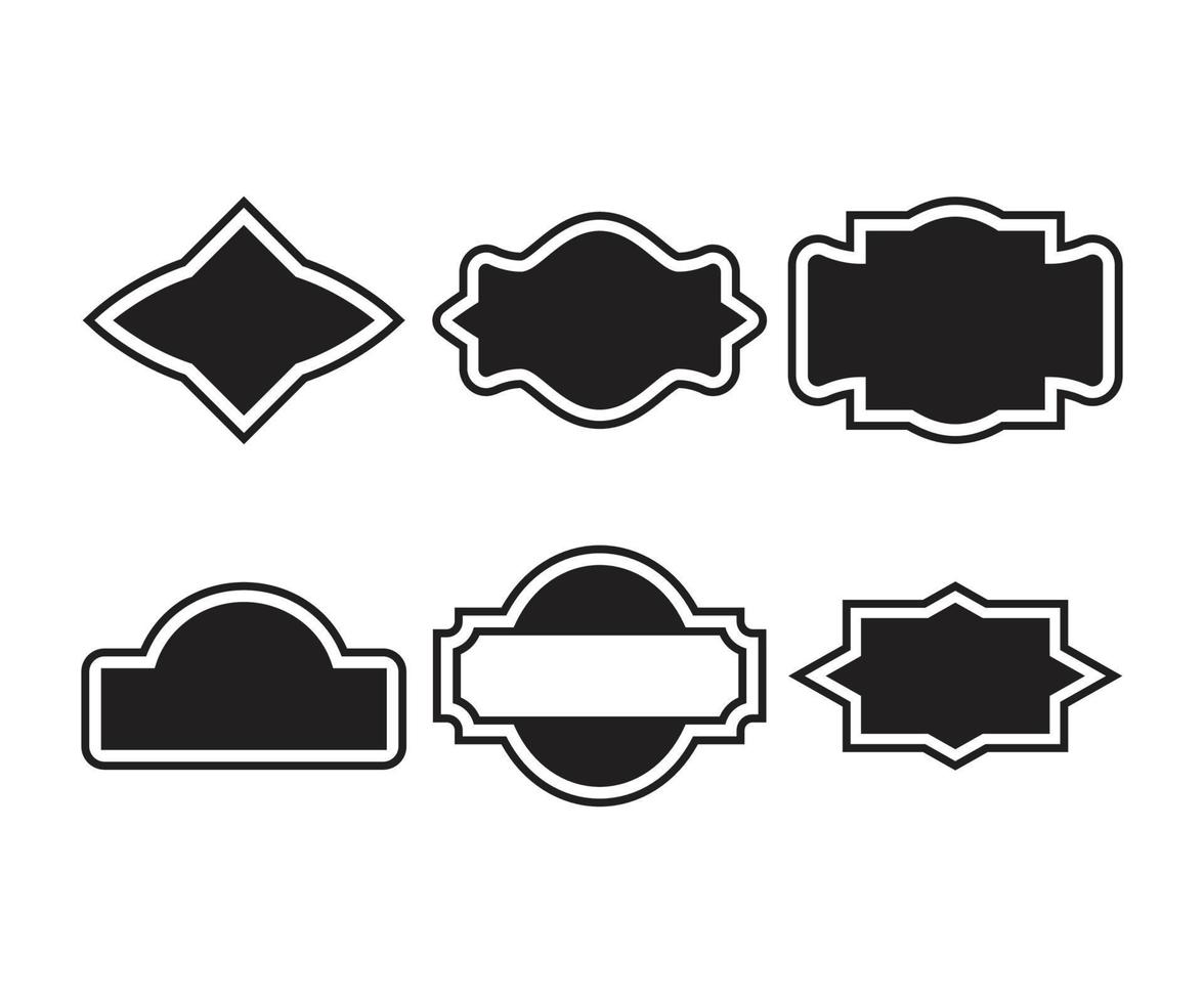 distintivo de etiqueta e ilustração vetorial de conjunto de banner vetor