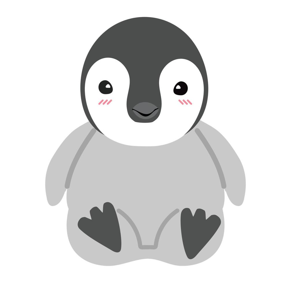 pequeno desenho de pinguim bebê plano vetor