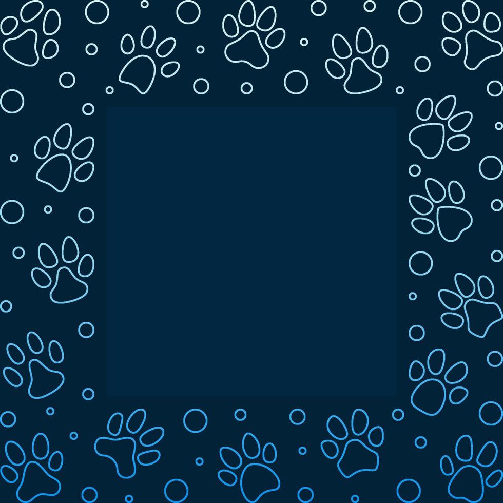 pata de gato ou cachorro imprime conceito de vetor ilustração moderna azul