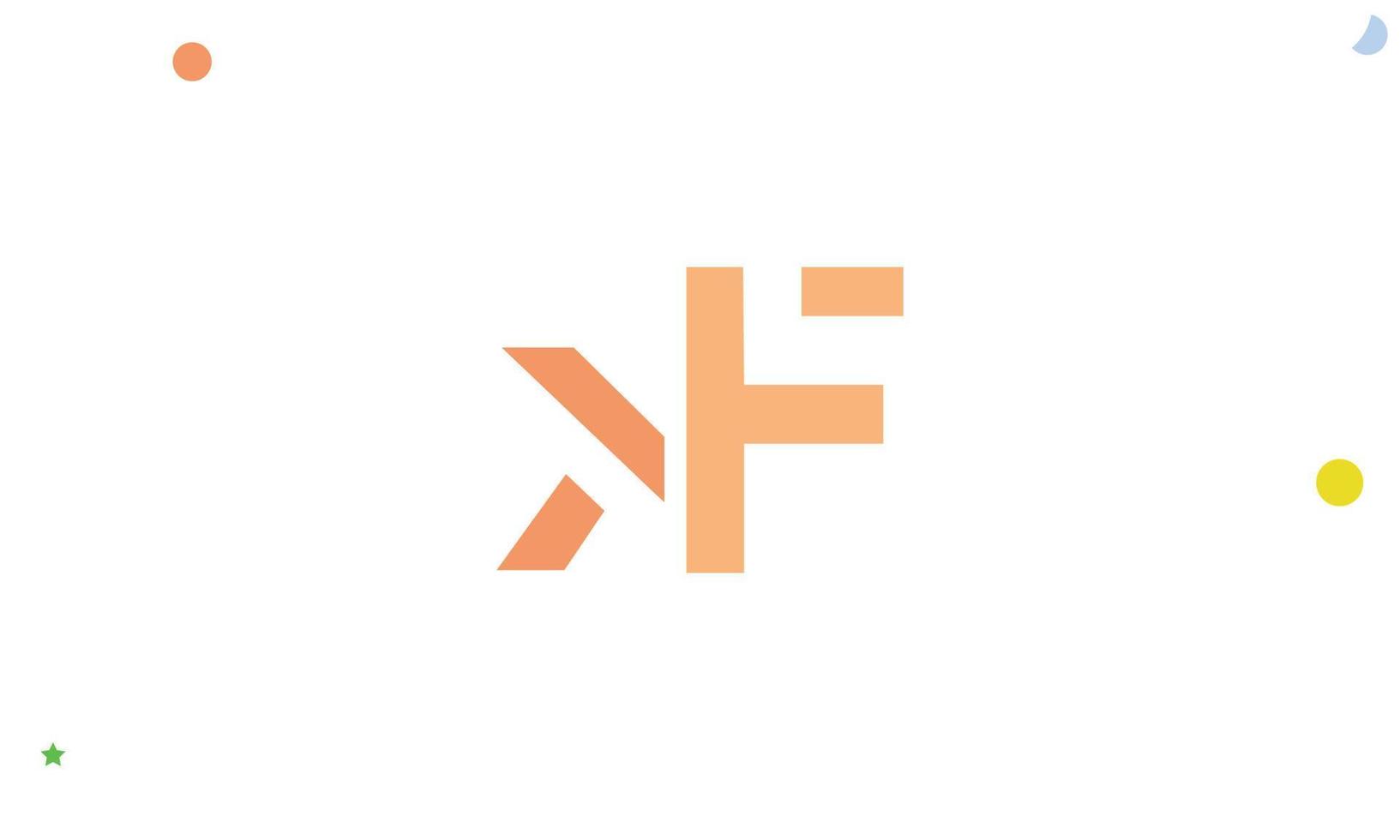letras do alfabeto iniciais monograma logotipo kf, fk, kef vetor