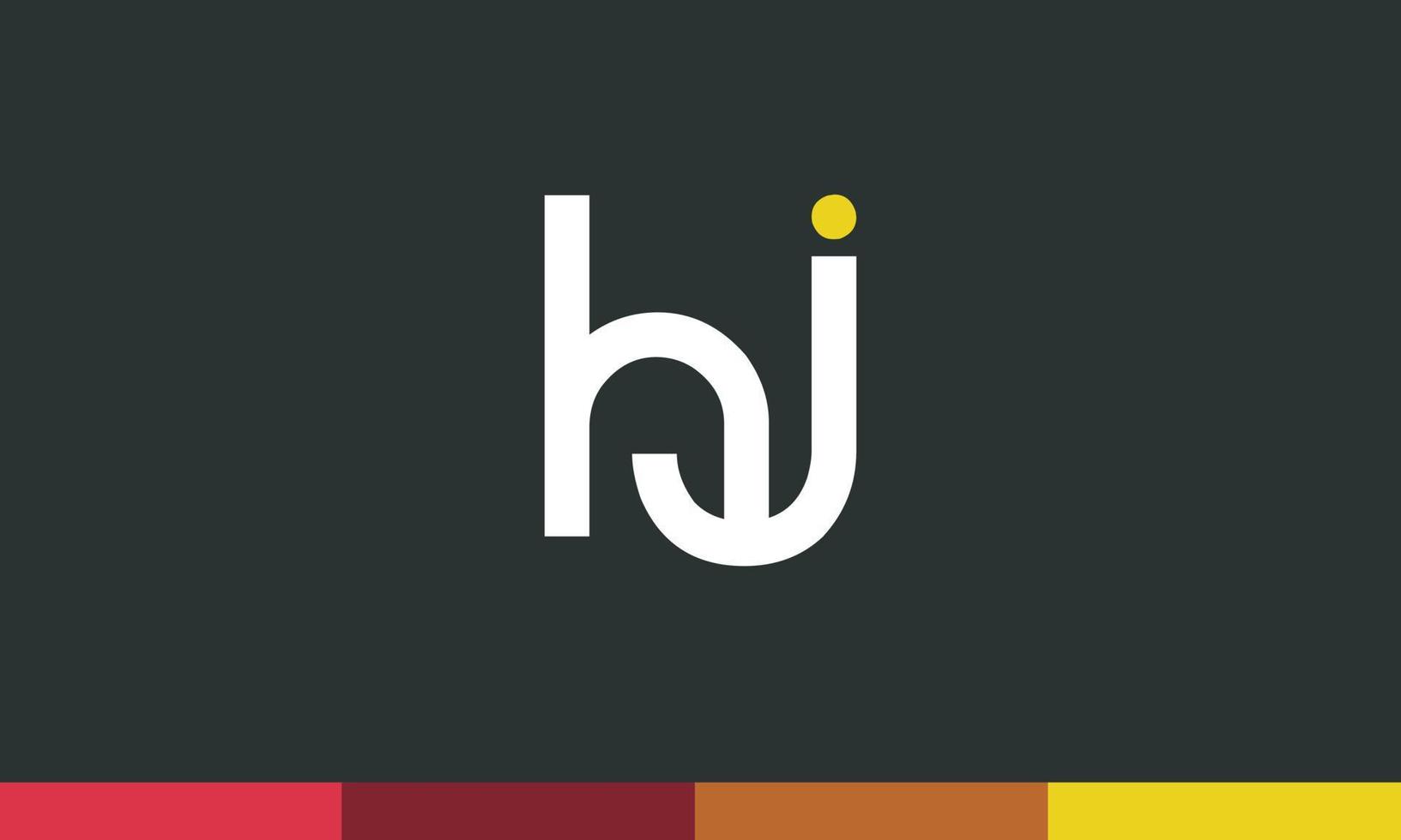 letras do alfabeto iniciais monograma logotipo hj, jh, h e j vetor