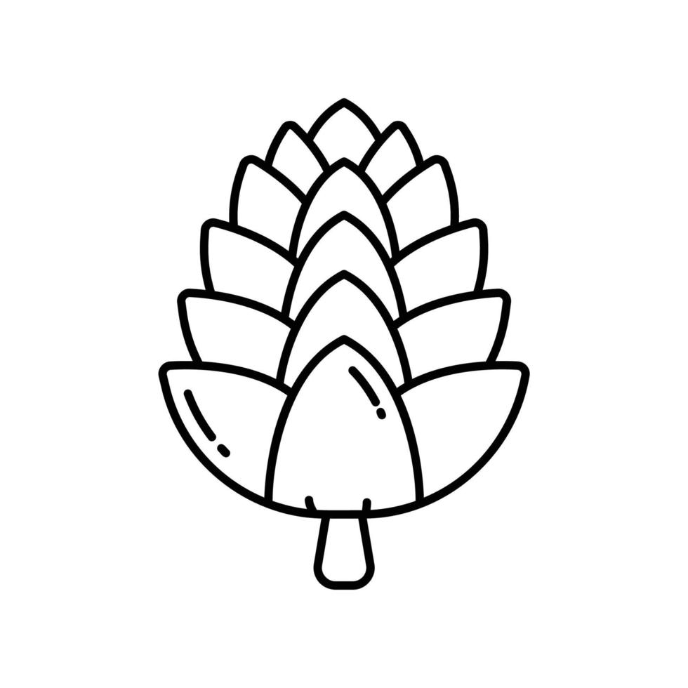 ícone de pinha no estilo de contorno preto vetor