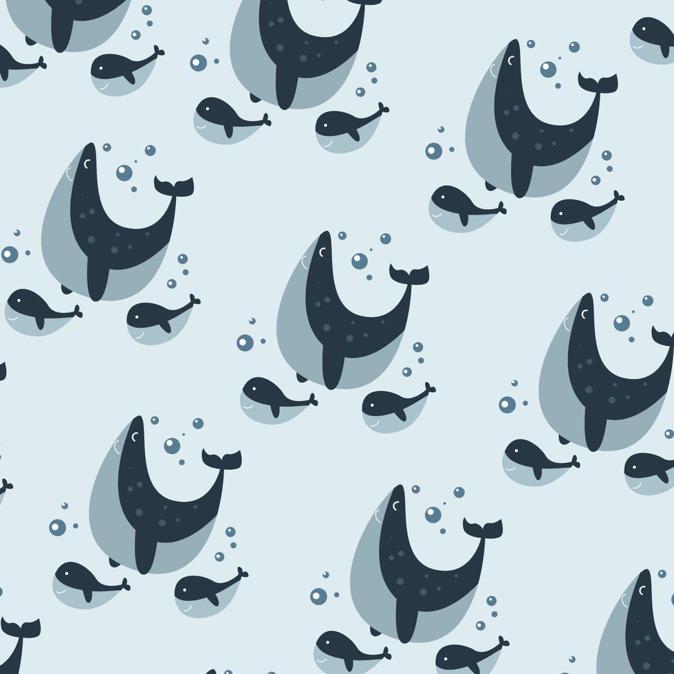 padrão perfeito com golfinhos fofos perfeitos para papel de embrulho vetor