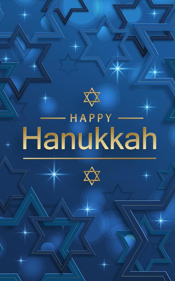 cartão de feliz hanukkah com símbolos agradáveis e criativos na cor de fundo para feriado judaico de hanukkah vetor