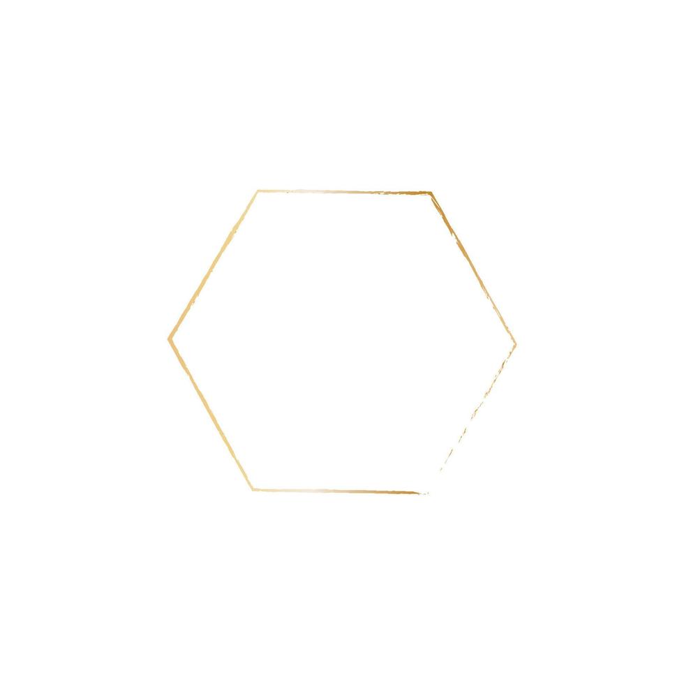 molduras geométricas douradas. poliedro metálico, estilo art déco para convites de casamento, molduras vintage poligonais para modelo de convite. vetor