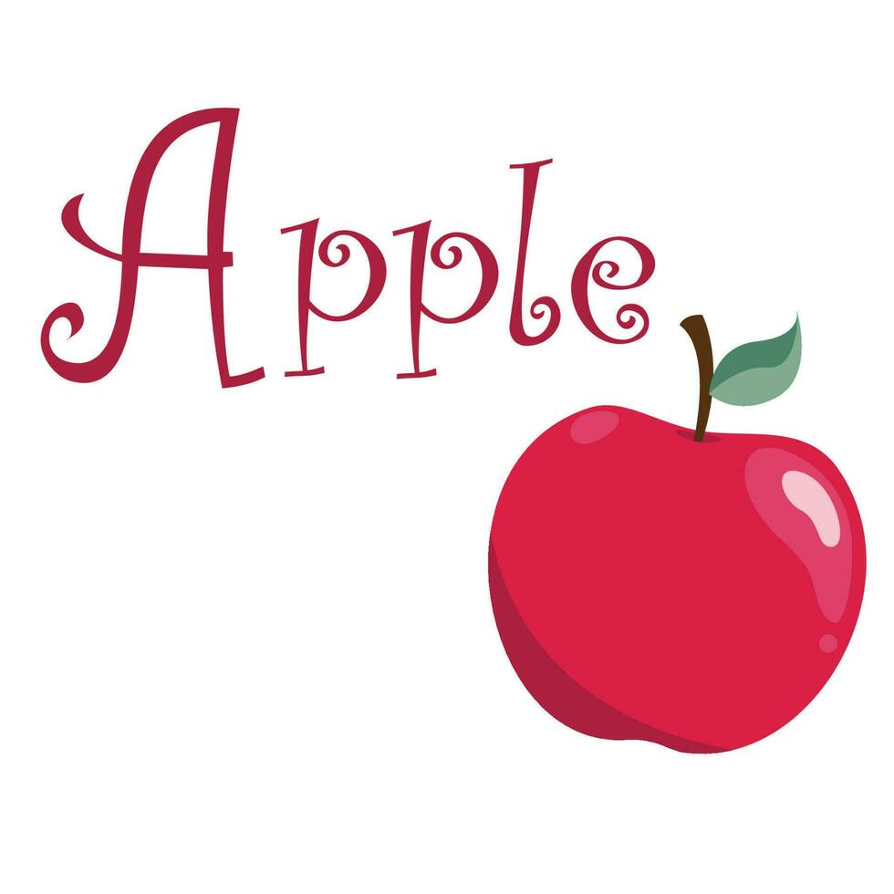 alfabeto uma letra palavra maçã ilustração vetorial gráfico vetor