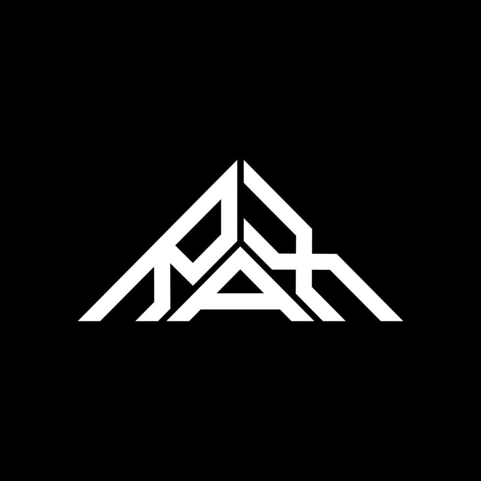 design criativo do logotipo da carta rax com gráfico vetorial, logotipo simples e moderno rax em forma de triângulo. vetor