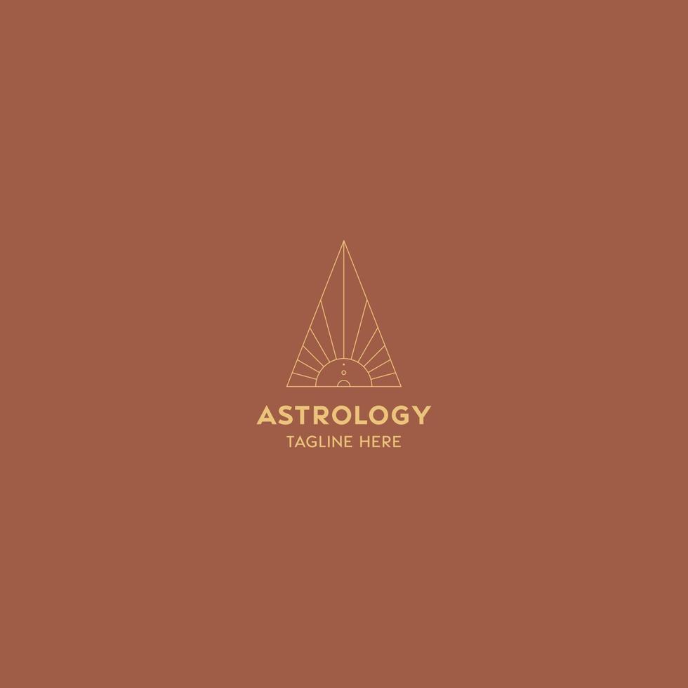 modelo de design de logotipo de astrologia. design de logotipo geométrico com arte de linha celestial. ilustração vetorial. vetor