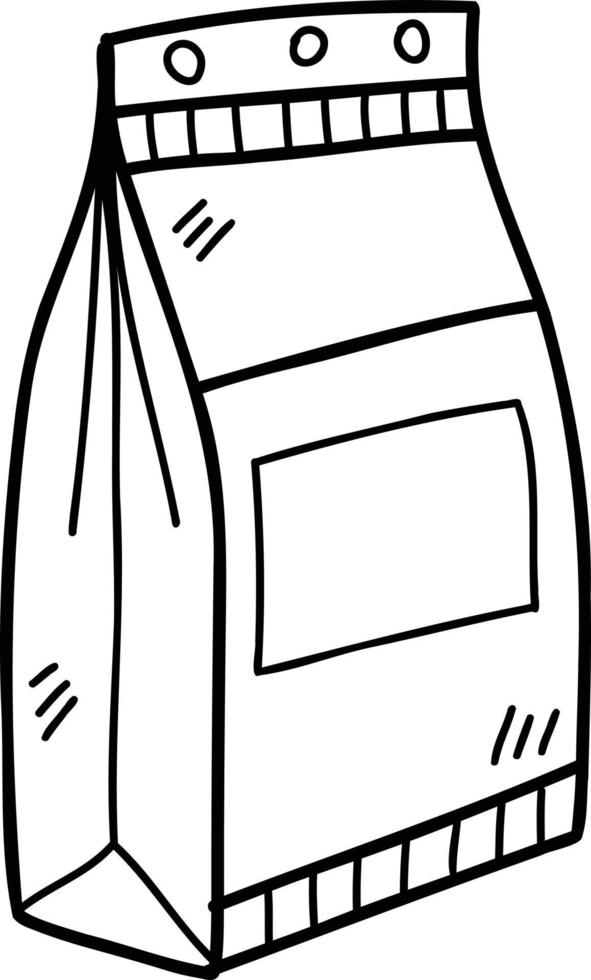 ilustração de saco de café desenhado à mão vetor