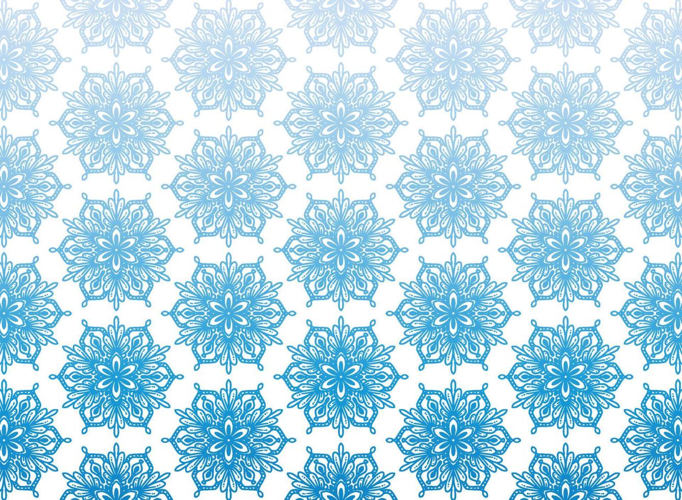 padrão de mandala azul decorativa étnica em fundo branco vetor