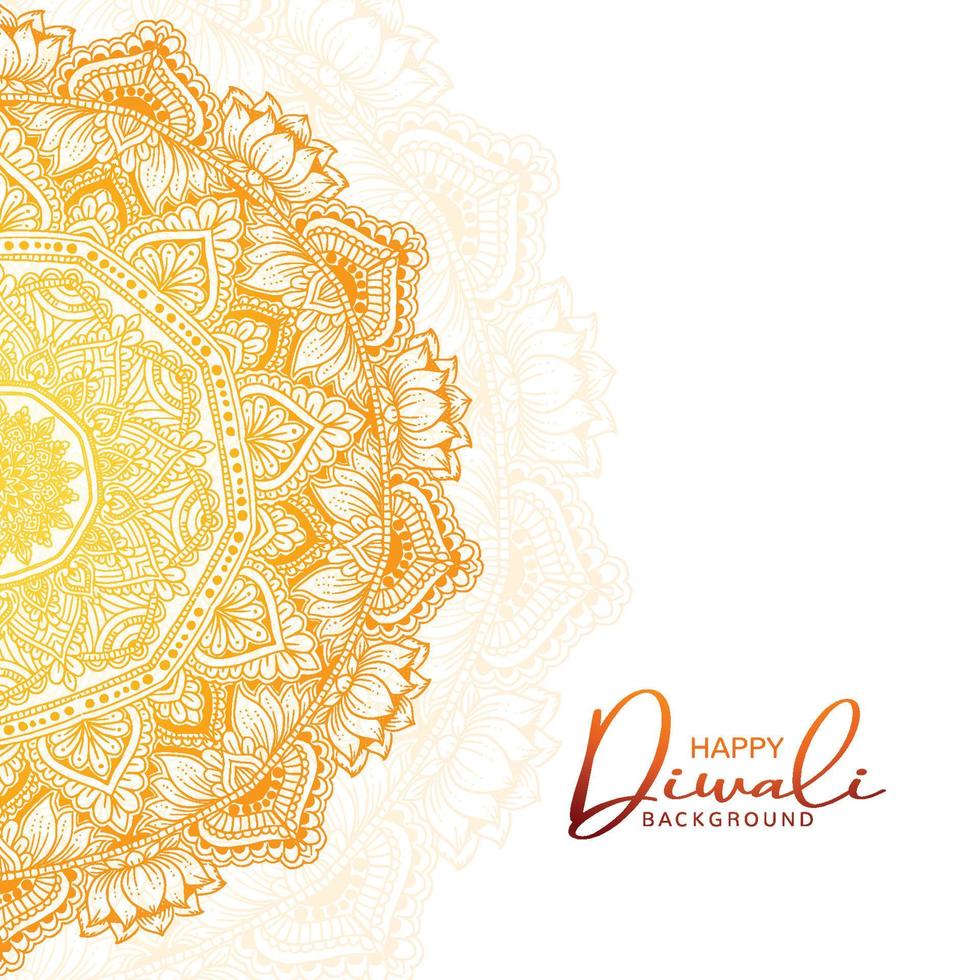 fundo de mandala feliz diwali dourado étnico de luxo moderno vetor