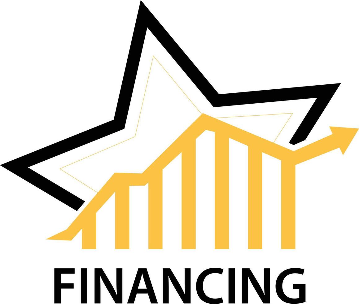 design de logotipo de vetor de estrela gráfico de finanças. modelo de logotipo para empresa financeira, corretores, aplicativo móvel.