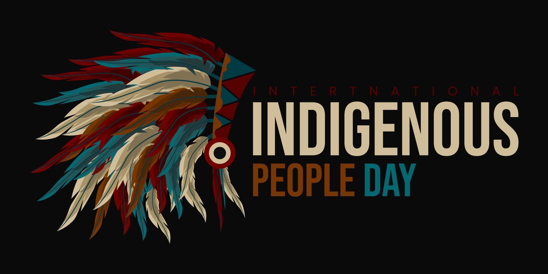 design de saudação do dia dos povos indígenas vetor