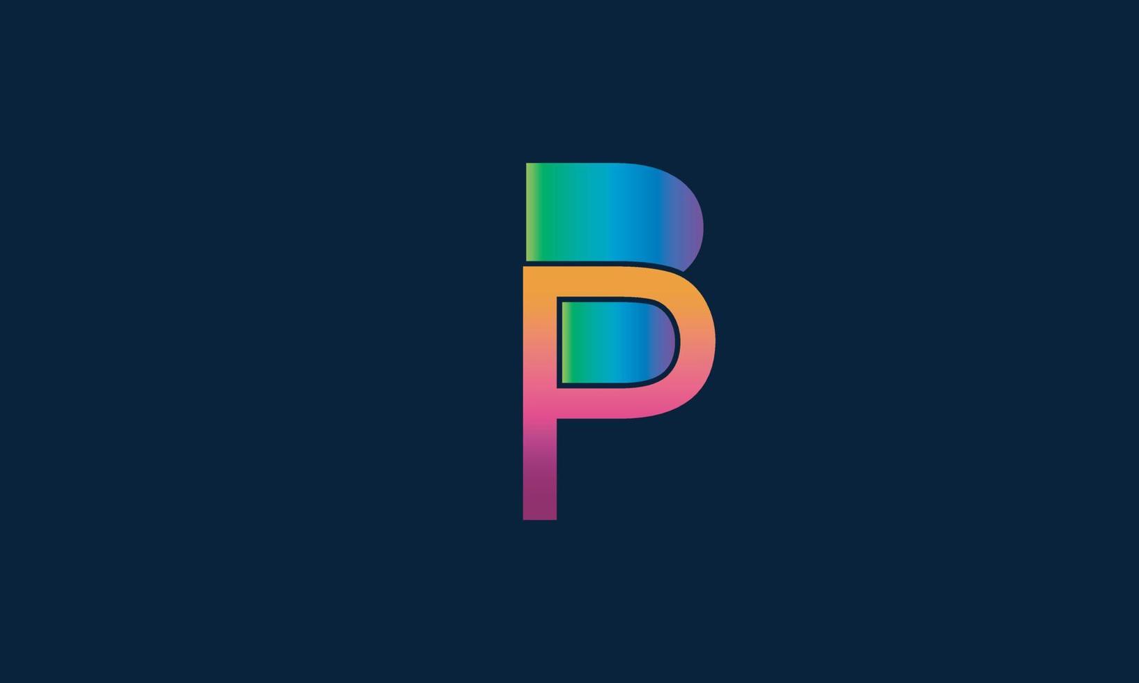 letras do alfabeto iniciais monograma logotipo bp, pb, b e p vetor