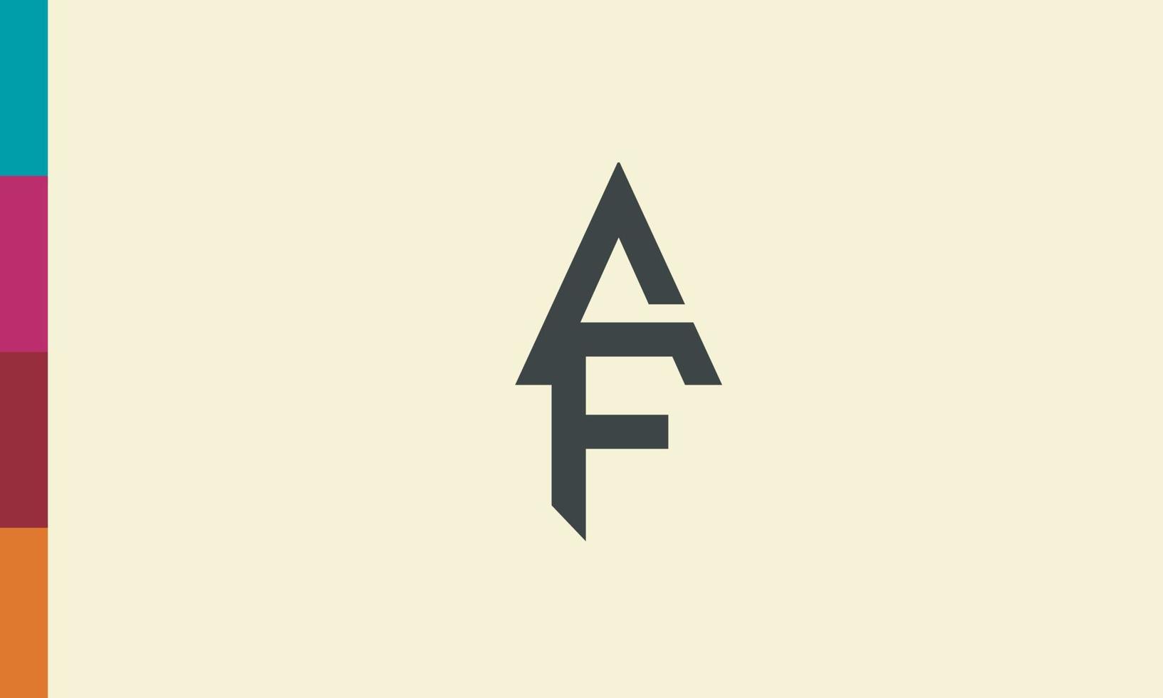letras do alfabeto iniciais monograma logotipo af, fa, a e f vetor