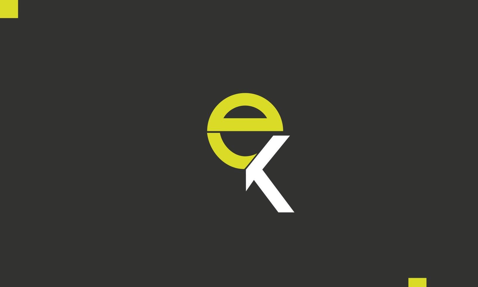 letras do alfabeto iniciais monograma logotipo ek, ke, e e k vetor