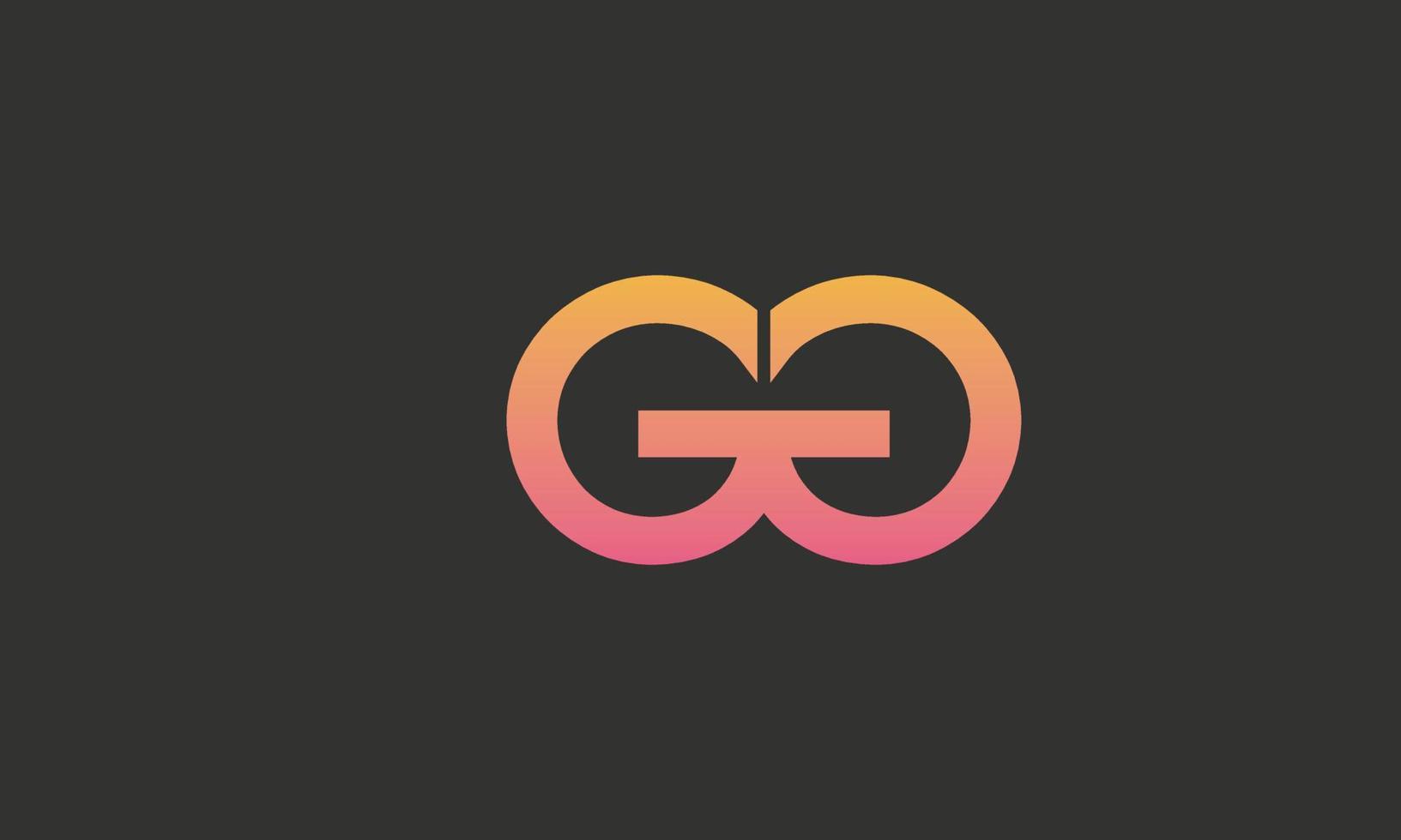 alfabeto letras iniciais monograma logotipo gg vetor