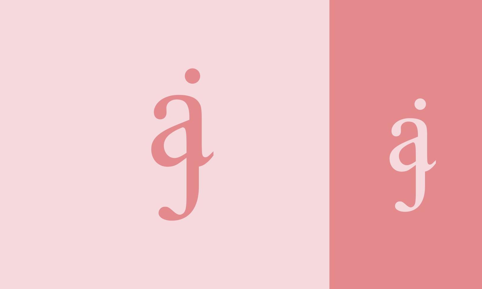 letras do alfabeto iniciais monograma logotipo aj, ja, a e j vetor