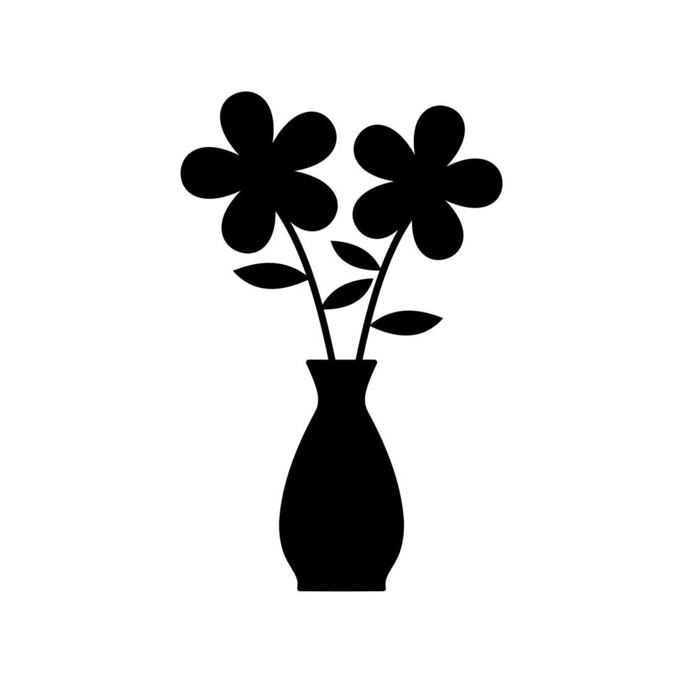 vetor de ícone de vaso de flores