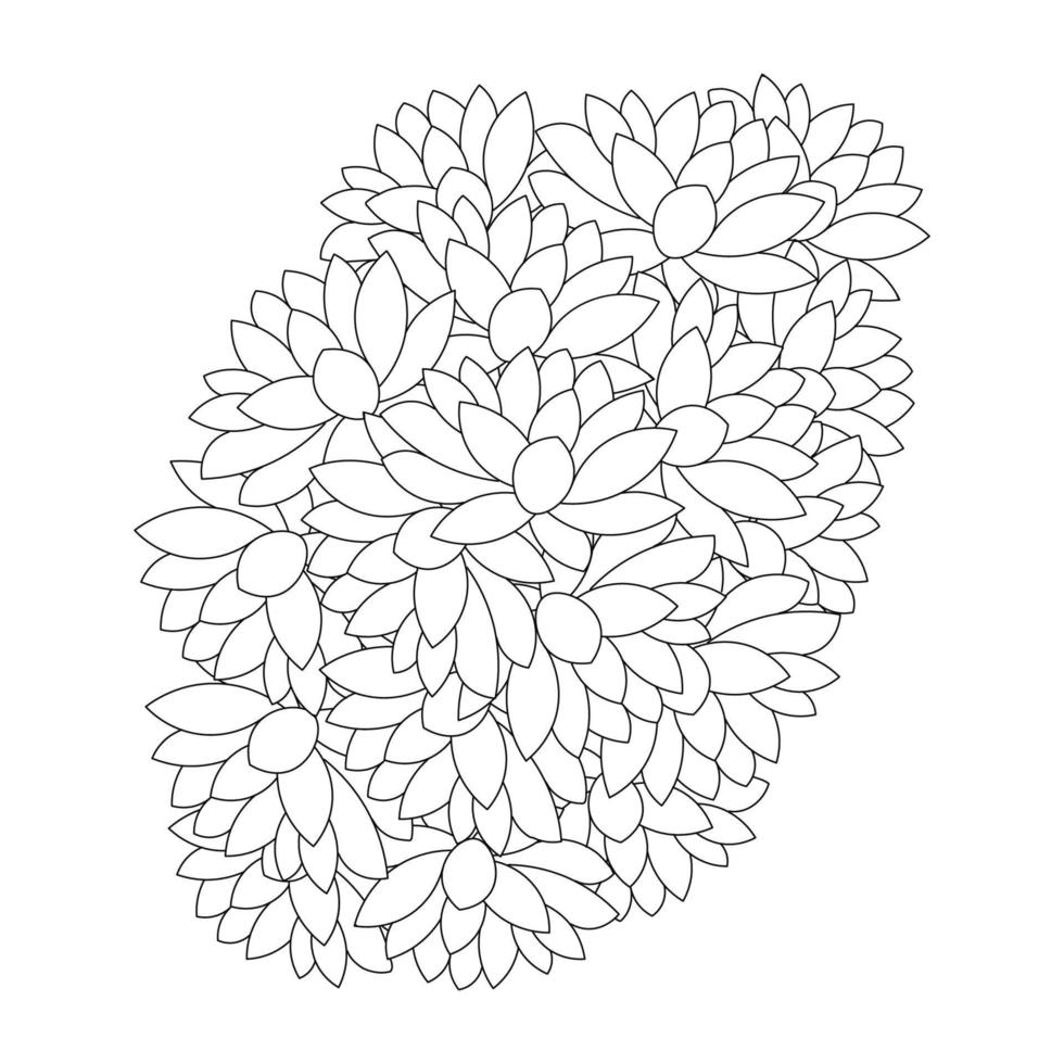 flor de lótus para colorir de simplicidade artística desenhada com flor de flor em fundo isolado vetor