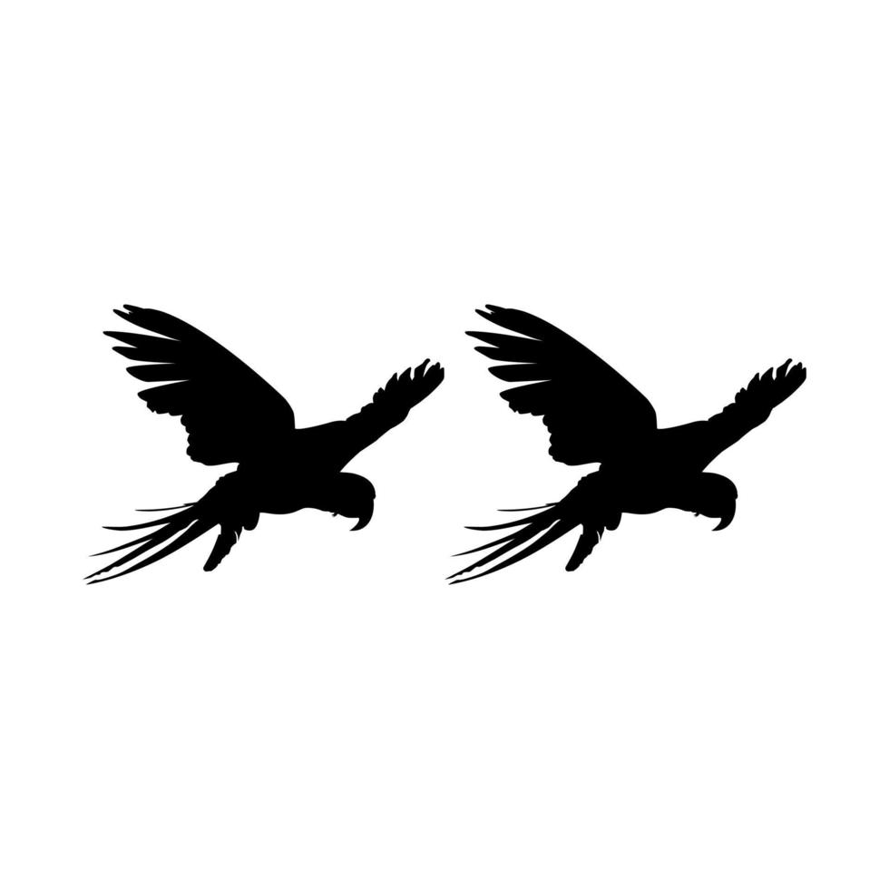 par voador da silhueta do pássaro arara para logotipo, pictograma, ilustração de arte, site ou elemento de design gráfico. ilustração vetorial vetor