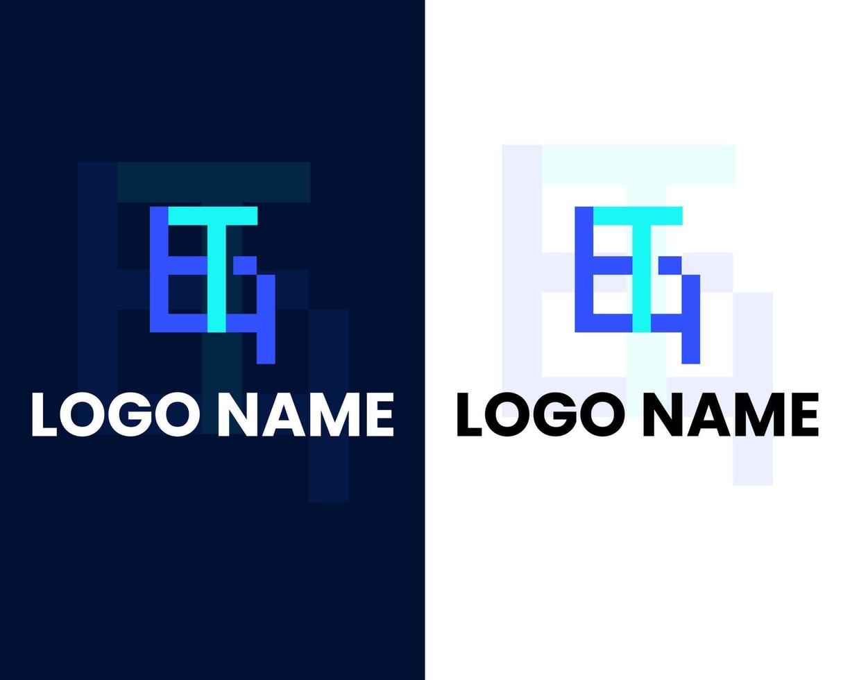 carta et e um modelo de design de logotipo de marca vetor