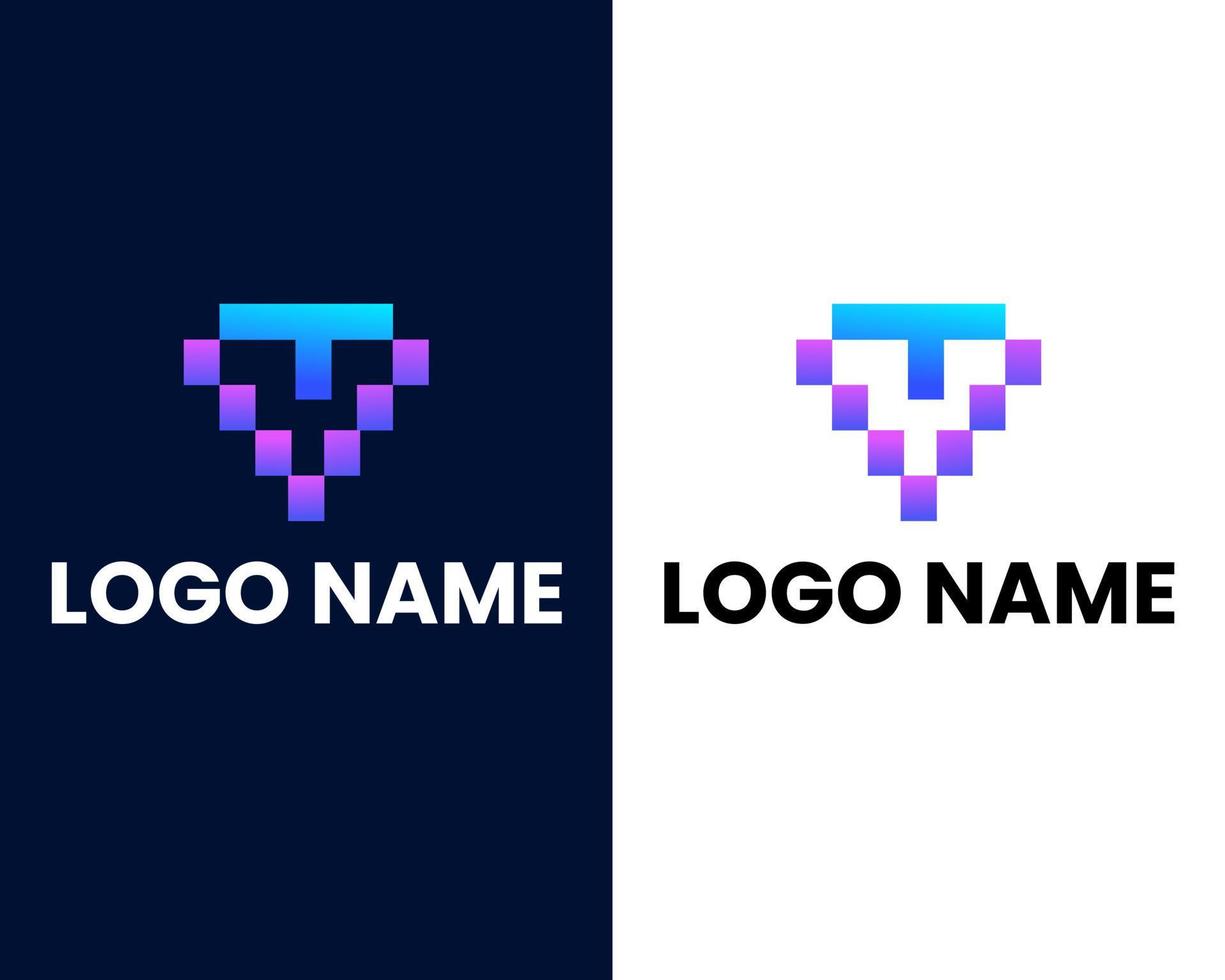 modelo de design de logotipo moderno letra v e t vetor