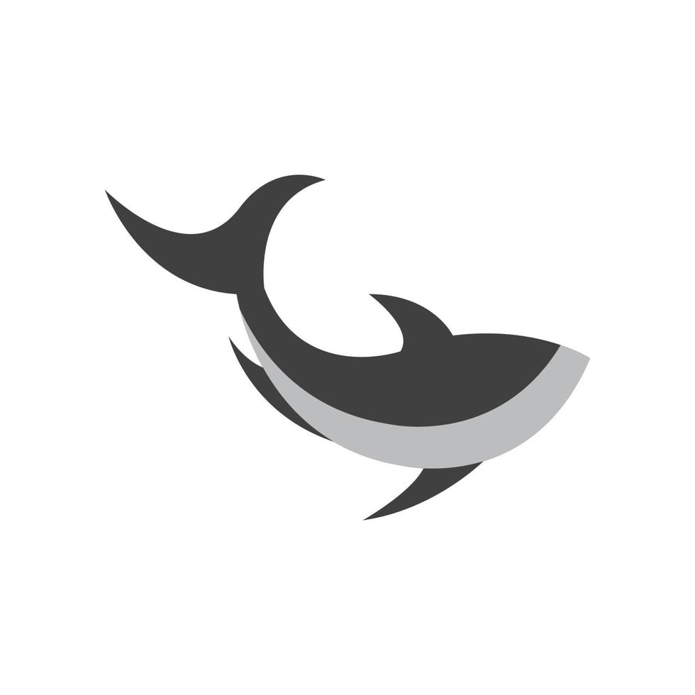 desenho de ícone de ilustração de tubarão modelo vetor