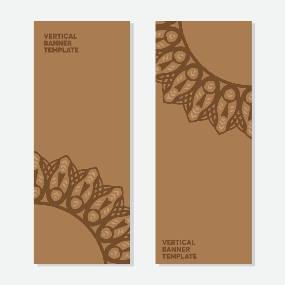 coleção de banner vertical com estilo minimalista e ornamento vintage vetor