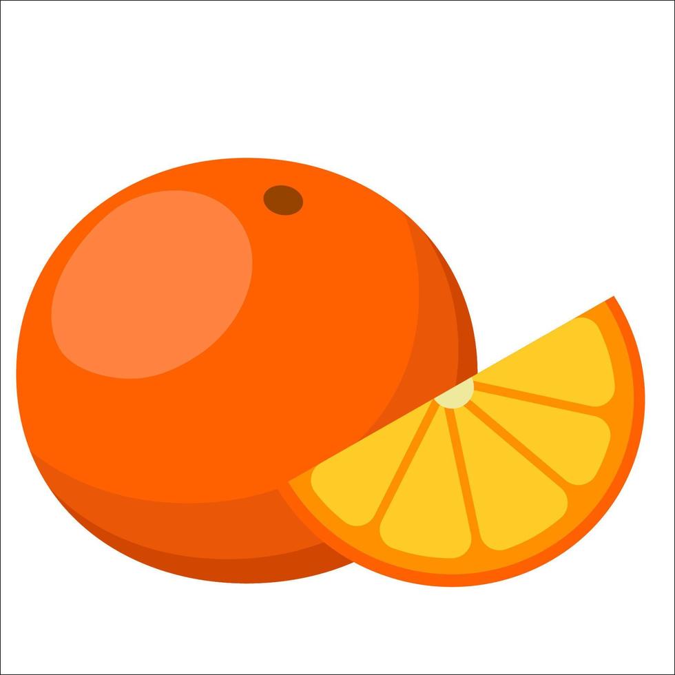 natureza fresca doce laranja fruta saborosa comida vetor