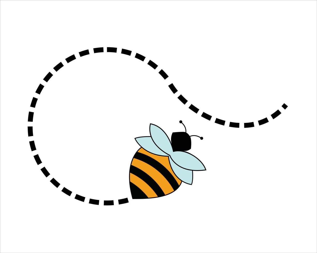 abelha voadora parece vetor de logotipo fofo