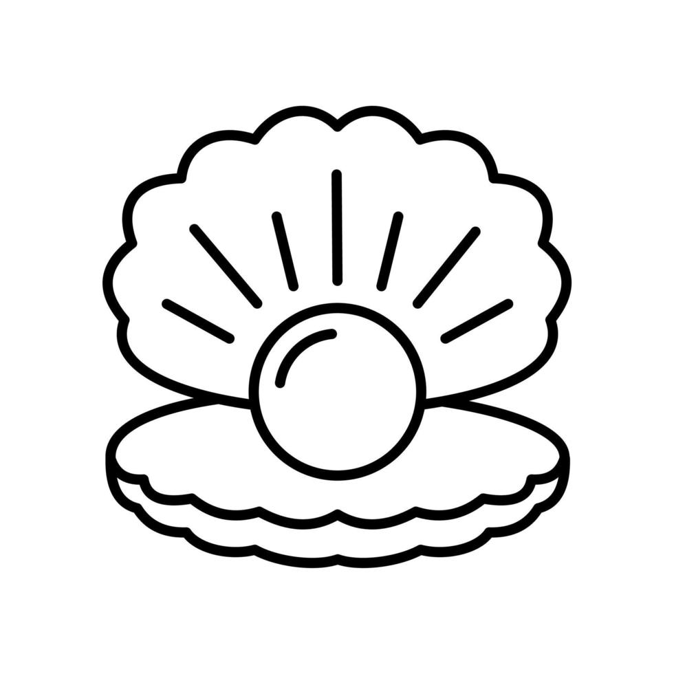 ícone de contorno de pérola vetor