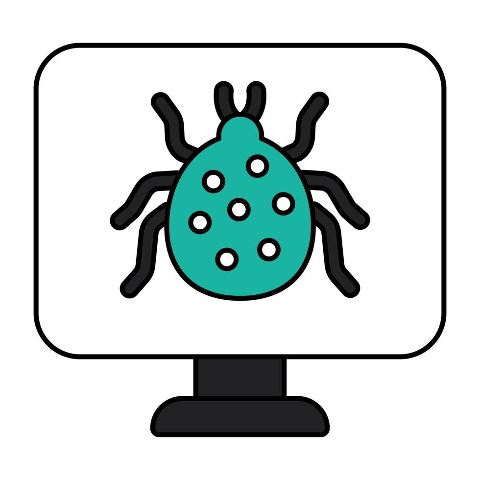 design vetorial moderno de bug online vetor