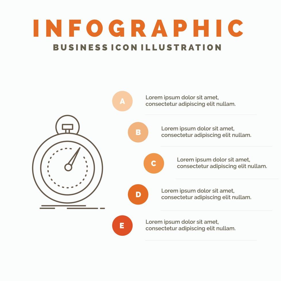 feito. velozes. otimização. Rapidez. modelo de infográficos esportivos para site e apresentação. ícone de linha cinza com ilustração vetorial de estilo infográfico laranja vetor