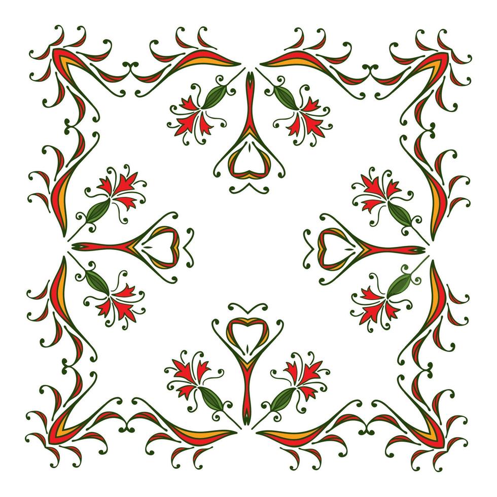 moldura de cor decorativa floral zentangle de desenho à mão vetor