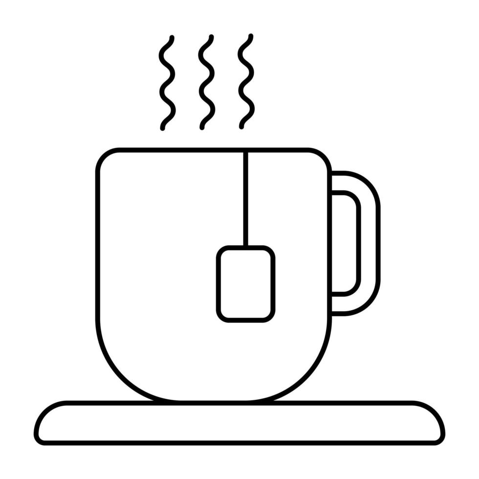 uma xícara de chá quente em design plano vetor
