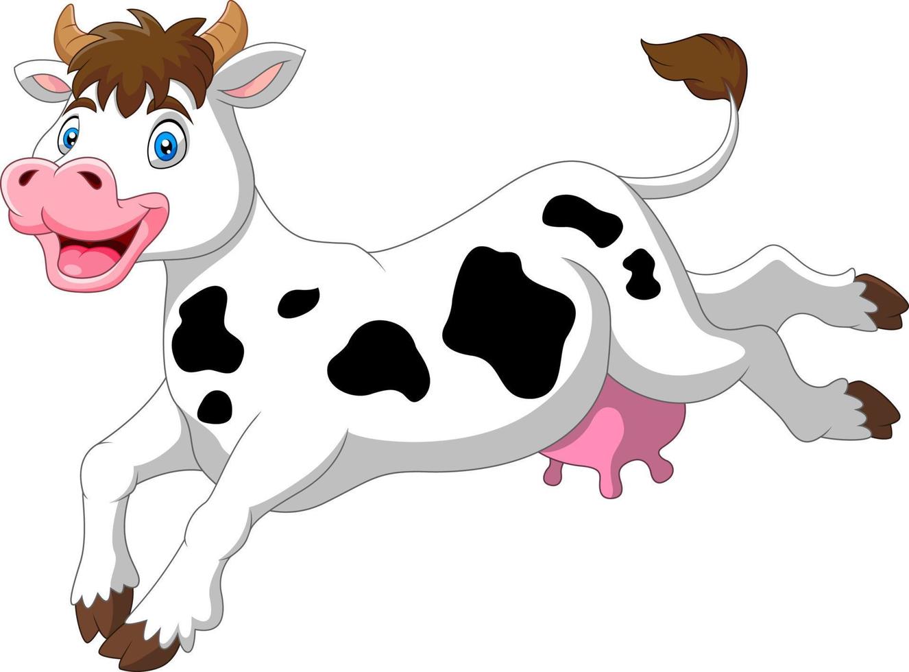 vaca engraçada dos desenhos animados um sorriso vetor