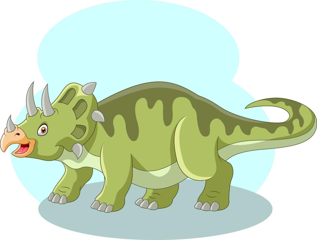 triceratops bonito dos desenhos animados está gritando vetor