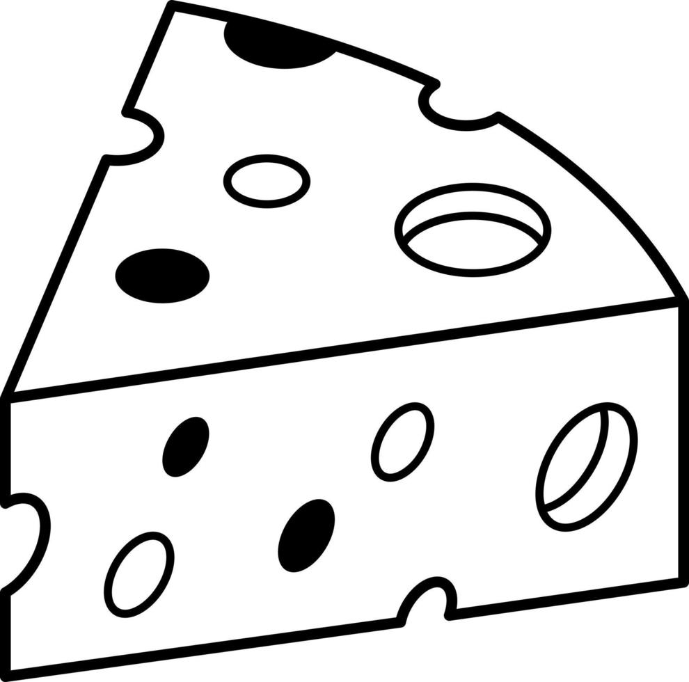 ícone de linha moderna de um queijo vetor