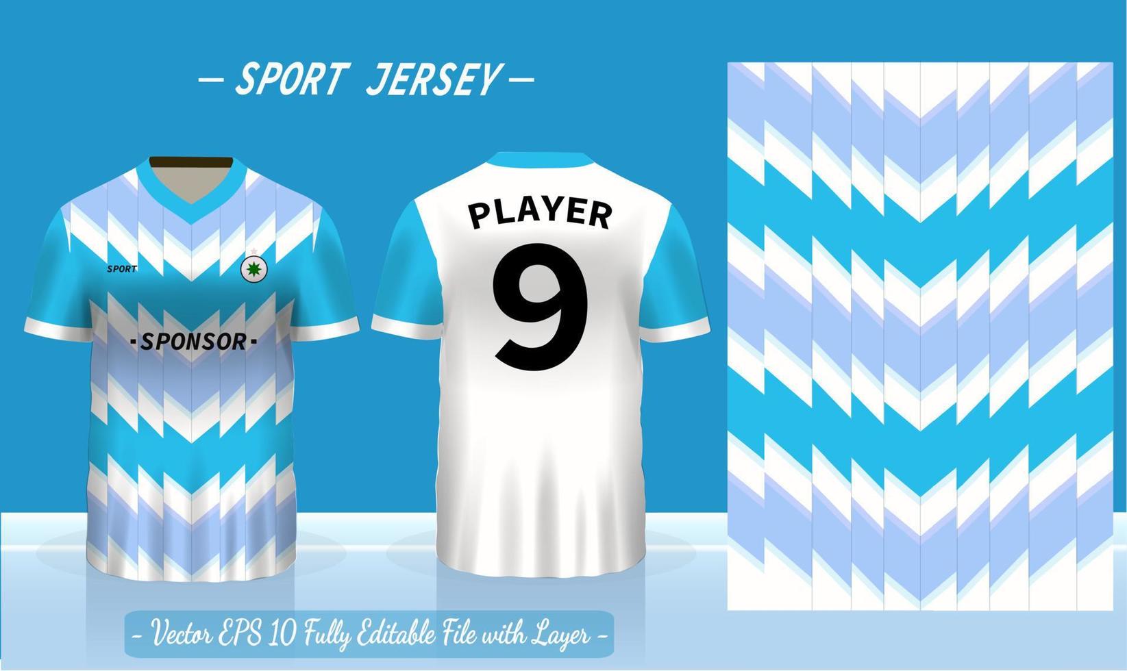 design de modelo de esporte de camiseta para camisa de futebol, kit de futebol ou basquete, camisa de badminton. uniforme esportivo na vista frontal e traseira. camisa esportiva simulada para clube esportivo. ilustração vetorial. vetor