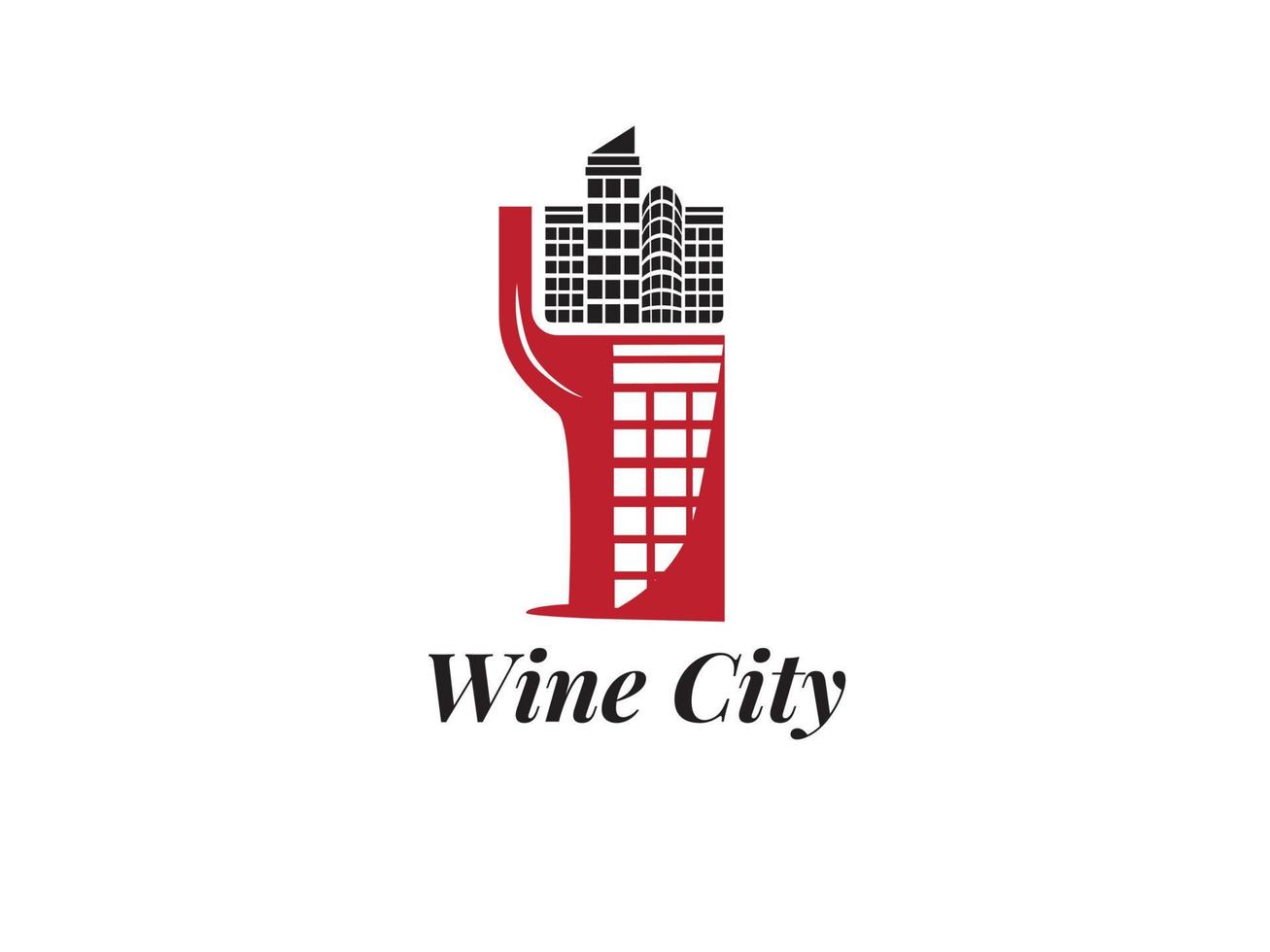 logotipo do bar da cidade do vinho vetor