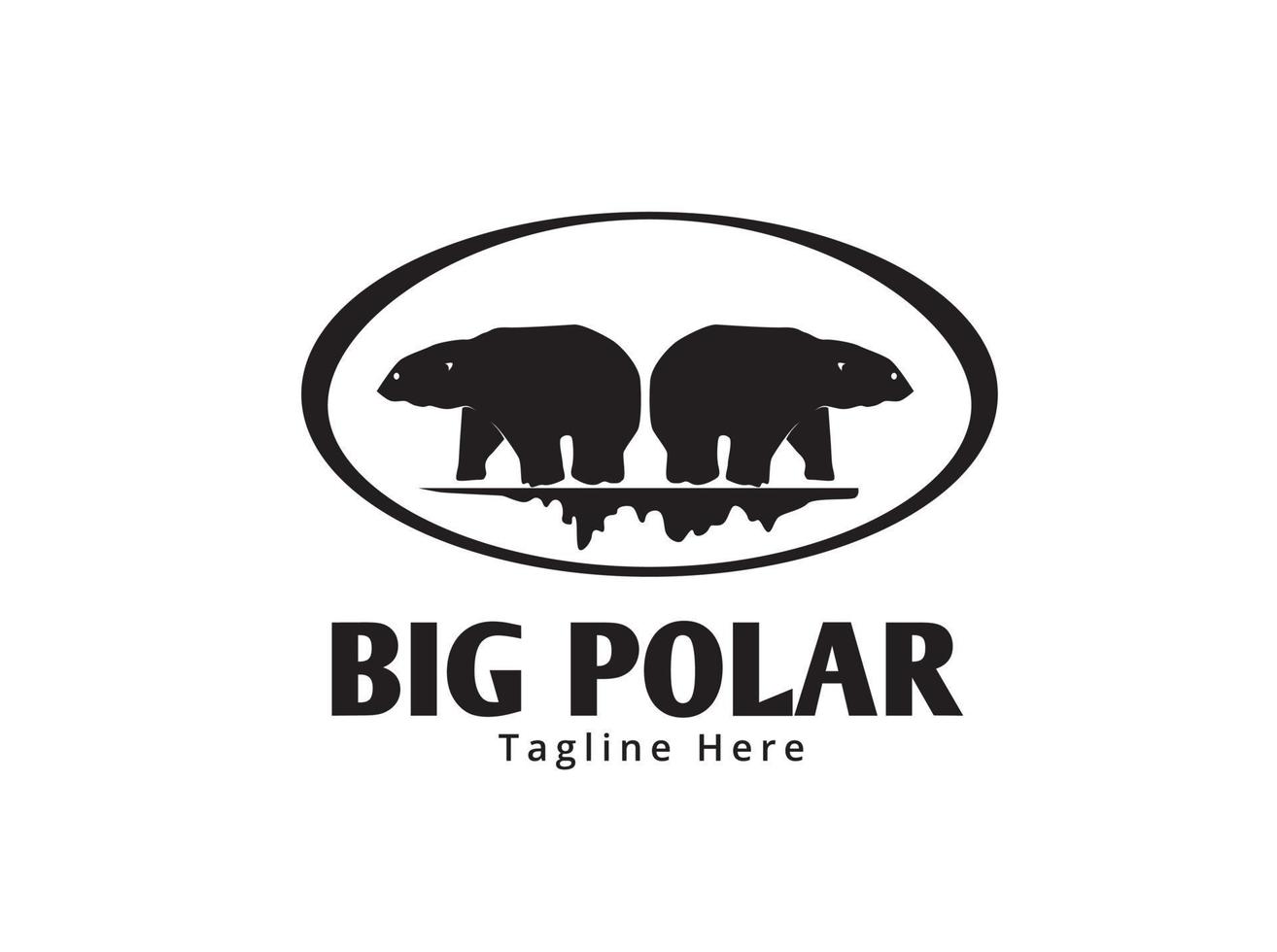 grande logotipo do urso polar vetor