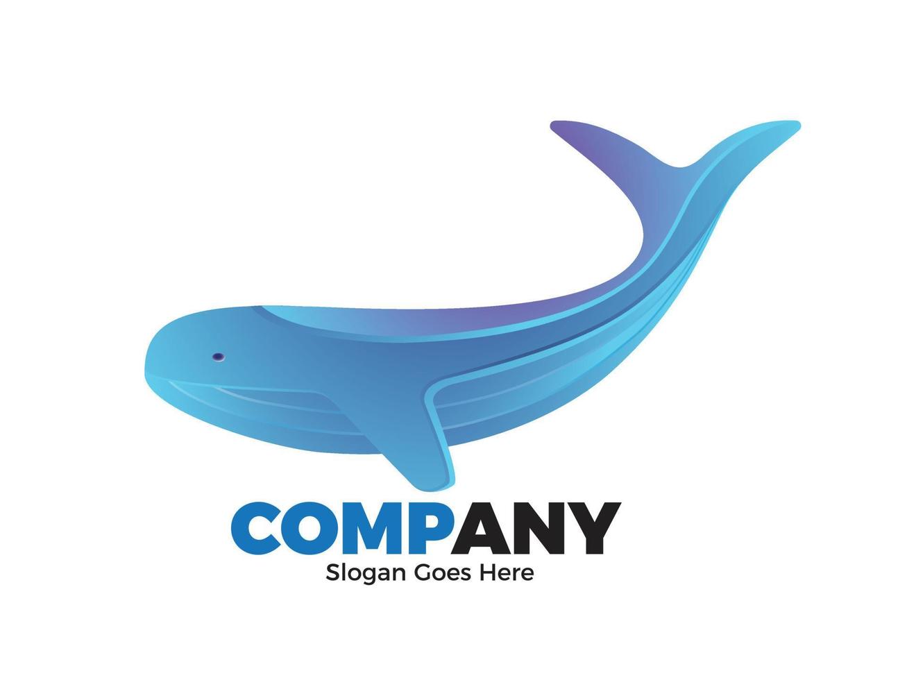design de logotipo de animal de peixe baleia vetor