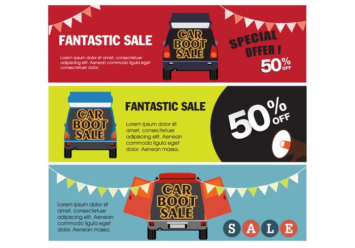 Banner Car Boot Sale Vectors