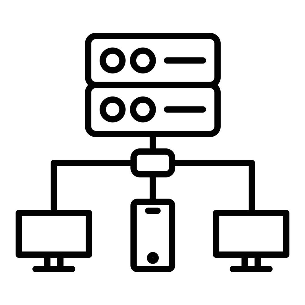 estilo de ícone de rede de banco de dados vetor