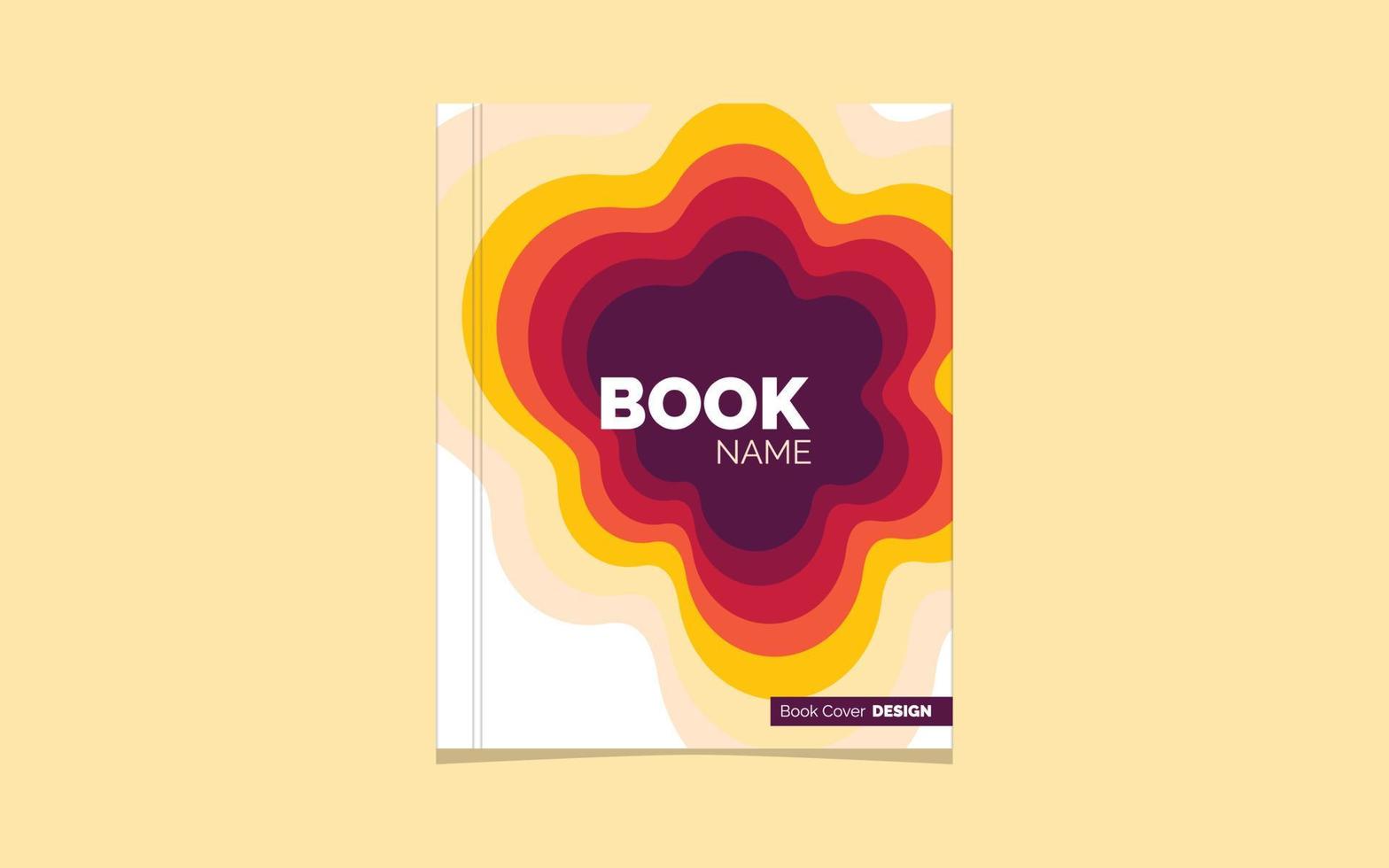 capa de livro ou modelo de folheto com papel abstrato 3d cortado fundo amarelo rosa verde azul. modelo vetorial em estilo de arte de escultura vetor