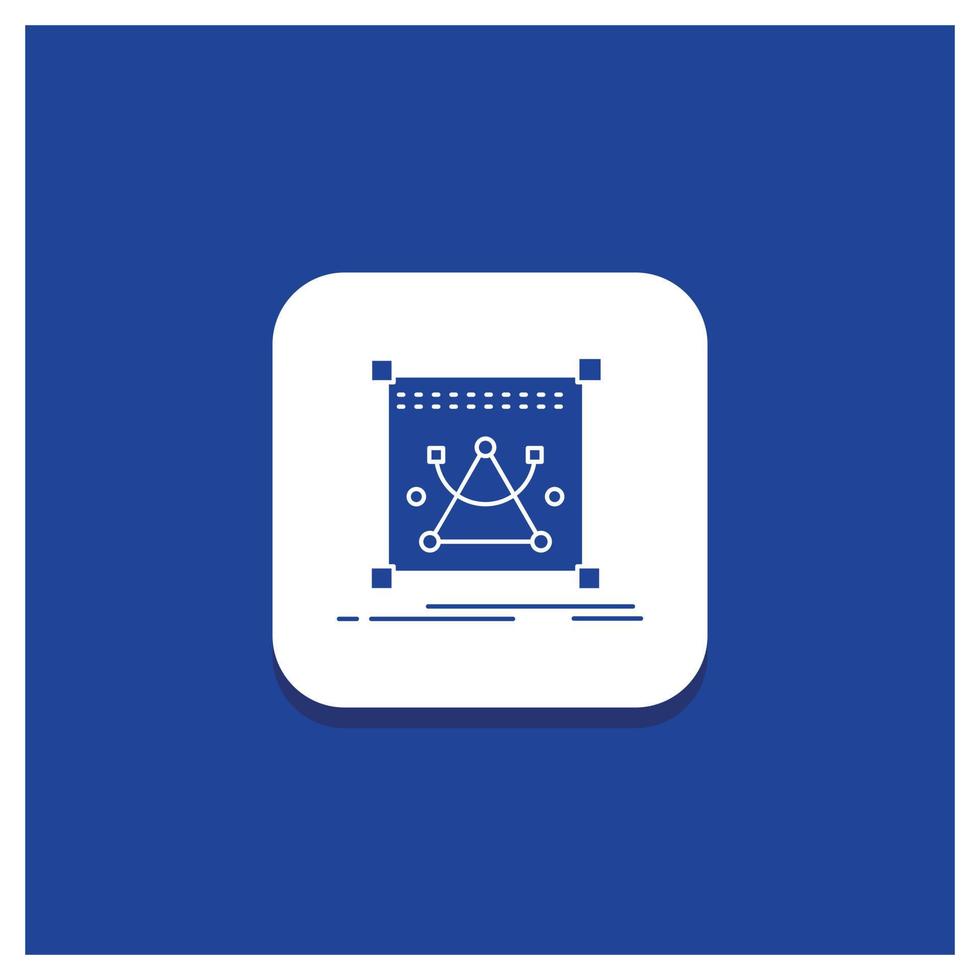 botão redondo azul para 3d. editar. edição. objeto. redimensionar ícone de glifo vetor