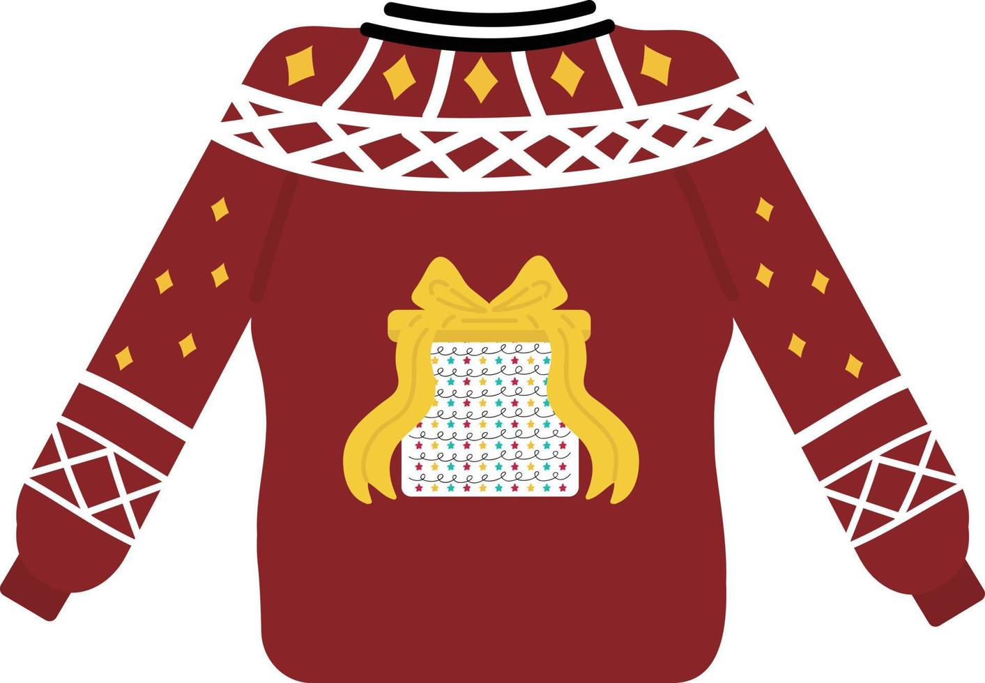 camisola de natal. guirlandas, bandeiras, etiquetas, bolhas, fitas e adesivos. coleção de ícones decorativos de feliz natal. vetor